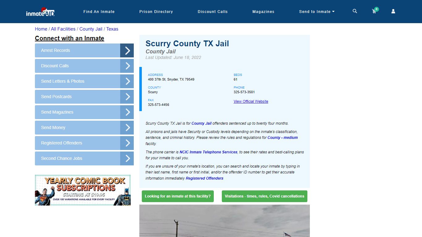 Scurry County TX Jail - Inmate Locator - Snyder, TX