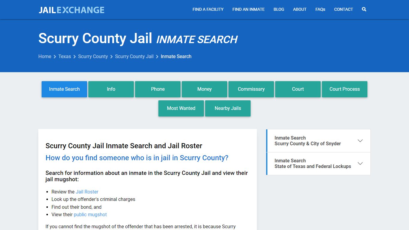 Inmate Search: Roster & Mugshots - Scurry County Jail, TX